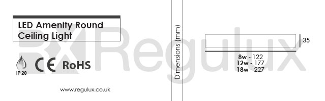 AMSLR. Round LED Amenity Light Dimensions