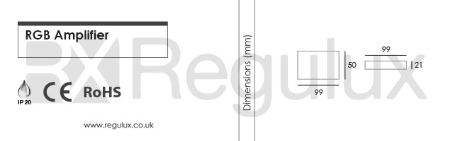 RX-RGB-AMP. RGB Amplifier Dimensions