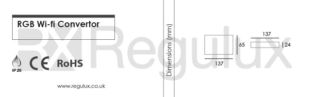 RX-RGB-Wi-fi. RGB Wi-fi Signal Converter Dimensions