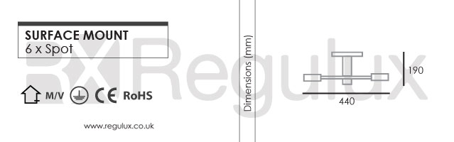 AG6 - Surface Mount 6 Head Spotlight