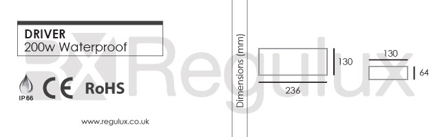 DRIVER200W Dimensions and Spec Icons