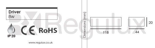 8w Driver 12v IP20 Dimensions