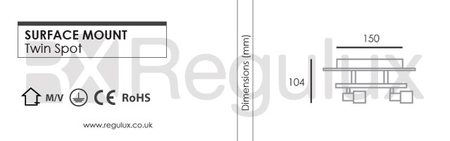 SMS2CH - Surface Mount Twin Spotlight