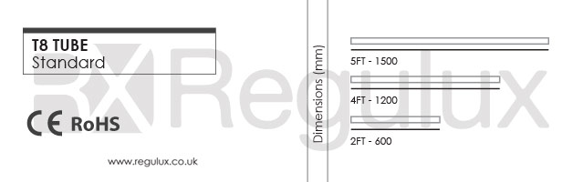 LT82F. T8 LE Tubes. 2ft. 4ft. 5ft. Economy & Classic Dimensions